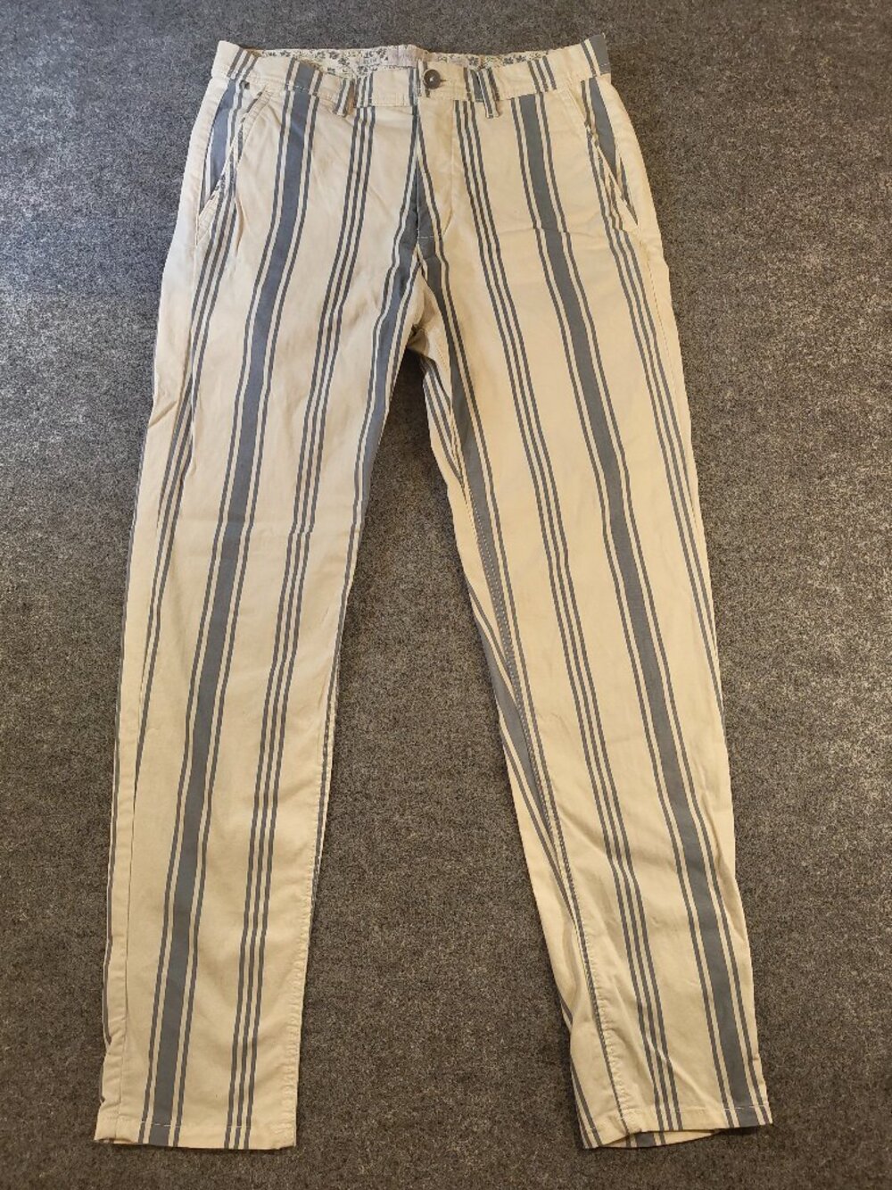 Denim & Flower Slim Fit Striped Pants Size 29